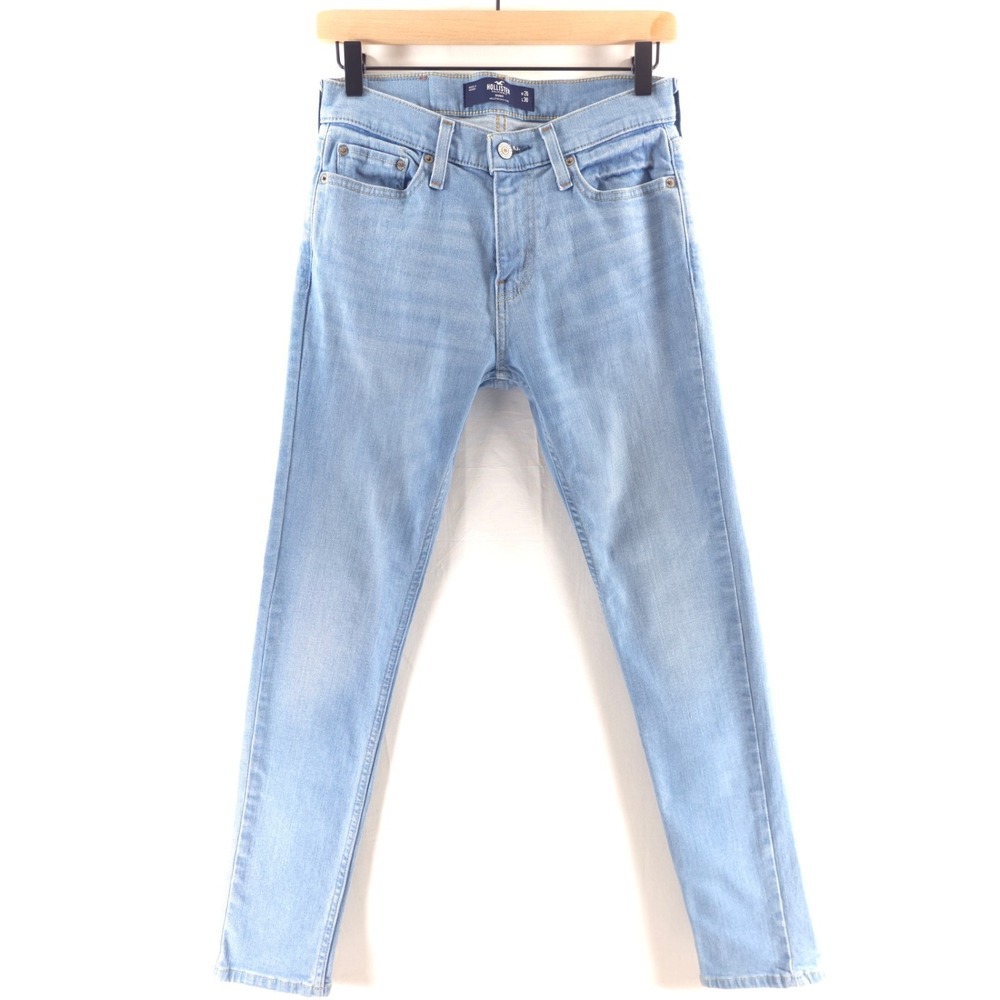 Hollister Mens‎ Skinny Jeans Epic Flex 26x30 Light Wash Blue Stretch Denim